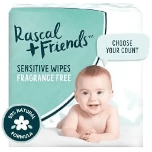 Rascal + Friends Sensitive Baby Wipes (216), White