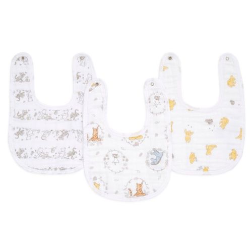 aden and anais Essentials 3pk Muslin Snap Bib Disney, Color: Winnie and Friends