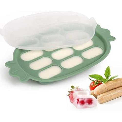 Haakaa Silicone Nibble Freezer Tray -Breastmilk Teething Popsicle Mold - Baby Fruit Food Feeder Teether Tray - Baby Food Maker - Ice Cube Tray - 4 Months+ Babies - BPA Free