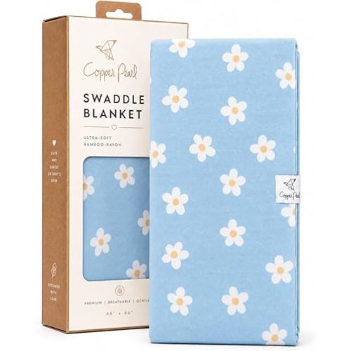 Copper Pearl Swaddle Blankets for Newborns | Soft Stretchy Receiving Blankets for Boys and Girls | Large 46 x 46 Inch Baby Blankets | Lightweight and Breathable Swaddles | Della