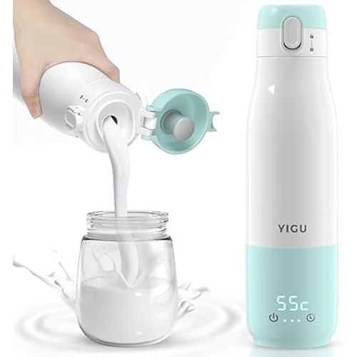 Portable Bottle Warmer 12oz Large Capacity 55W Power, Fast Heating for Breast Milk, Formula, and Milk, Suitable for Baby Outdoor, Airplane, and Car Travel Bottle Warmer