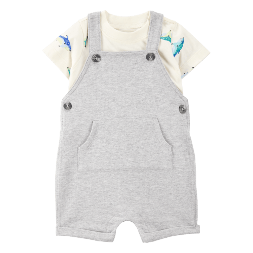 Baby Boy 2-Piece Shark Tee & Shortall Set - Grey - Carter's | Carter's