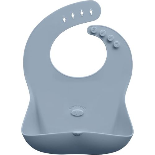 Abiie Ruby Wrapp Silicone Bibs for Babies with Front Pocket - Waterproof Bib - Stain Resistant - Silicone Toddler Bibs