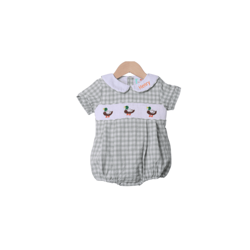 Smocked Seersucker Mallard Bubble