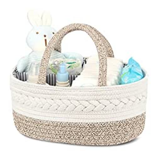 Amazon.com : Maliton Diaper Caddy Organizer for Baby, Cotton Rope Diaper Basket Caddy, Changing Table Diaper Storage Caddy, Baby Baskets for Storage, Baby Shower Gifts for Newborn : Baby