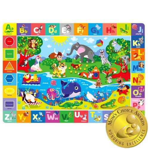 QUOKKA Baby Play Mat for Floor Plush ABC Playmat for Toddlers and Infants - Large Padded Non-Slip Nursery Rug for Babies Crawling and Playing - Foldable Care Mat for Playroom