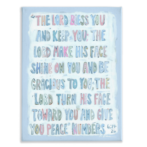Numbers 6:24-26 on canvas (18x24 Blues)