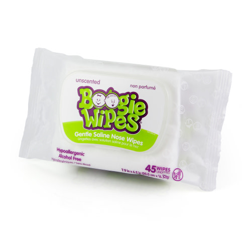 Boogie Wipes, Simply Unscented Saline Baby Wipes, 45 Count