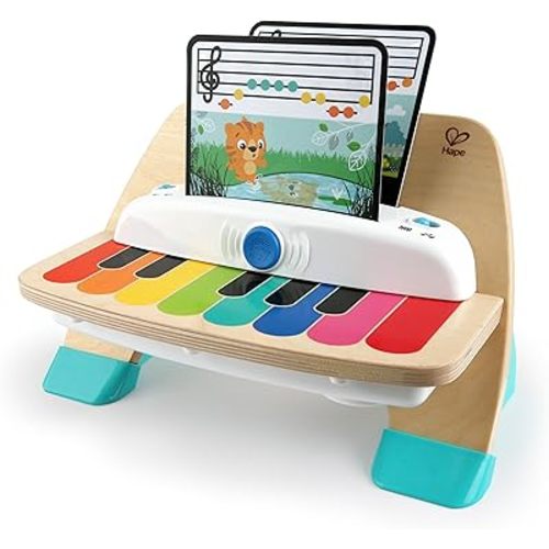 Baby Einstein and Hape Magic Touch Wooden Toy Piano, Montessori Musical Learning Toy for Babies and Toddlers 6mo+