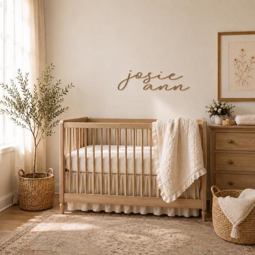 Nursery Name Sign | Personalized Wooden Name Sign | Heirloom Nursery Decor | Above Crib Decor | Minimalist Nursery | Baby Name Sign