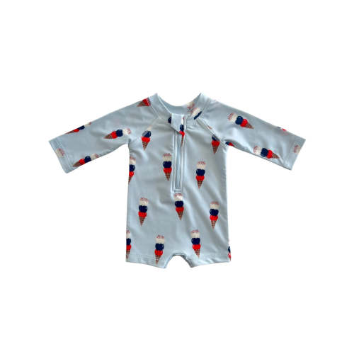 Blue Ice Cream / Sonny Rashguard Swimsuit / UPF 50+