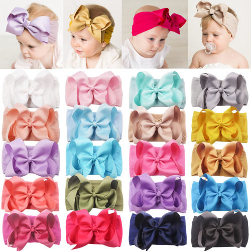 JOYOYO 20 Pieces Soft Elastic Nylon Headbands Hair Bows Headbands Hairbands for Baby Girl Toddlers Infants Newborns