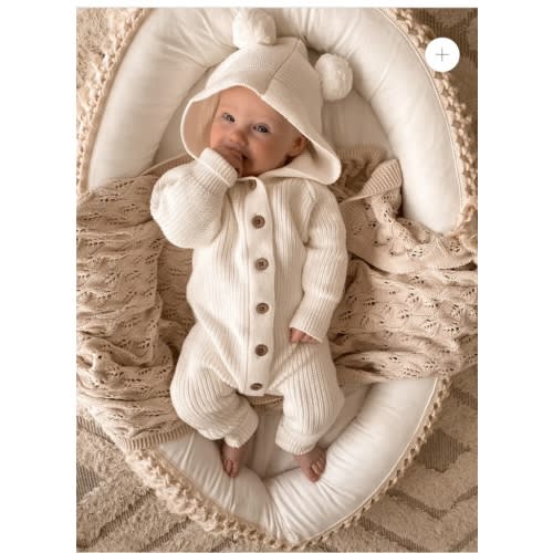 Little B's Classic Hoodie Jumpsuit - Milk