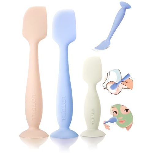 LOTBILL Diaper Cream Spatula, 3 Pack Butt Spatula Baby, Silicone Diaper Cream Applicator, Full-Size + Mini Butt Paste Applicator for Babies, Newborn Baby Necessities(Pink+Purple+Beige)