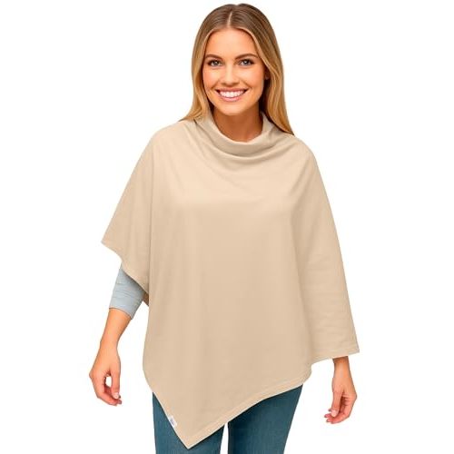 Breastfeeding Covers for Nursing Baby Privacy Nursing Cover 100% Organic Cotton Breathable Lightweight Portable Soft Comfortable Cloth Travel Infant Feeding Blanket Multiuse Fabric (Beige)