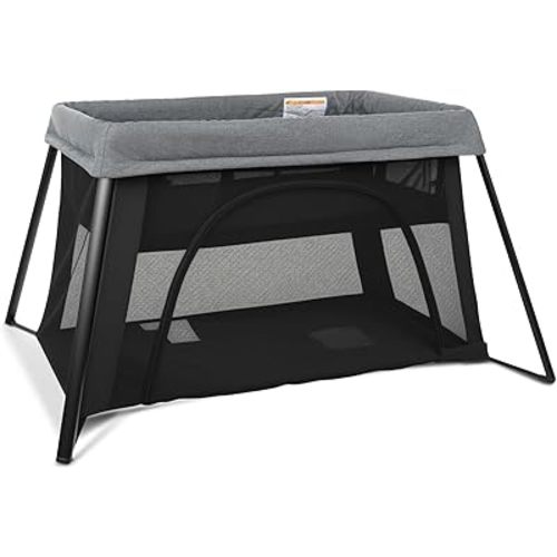 Travel Compact Bassinet, Lightweight Foldable Playpen, Grey
