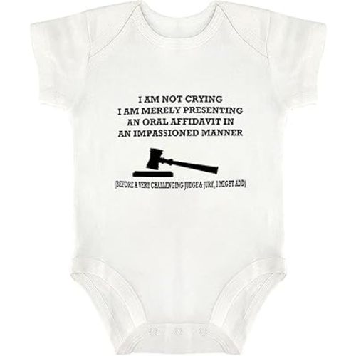 Funny Lawyer Cotton Baby Bodysuit Cute Onesies Infant Baby Romper, 3months,White