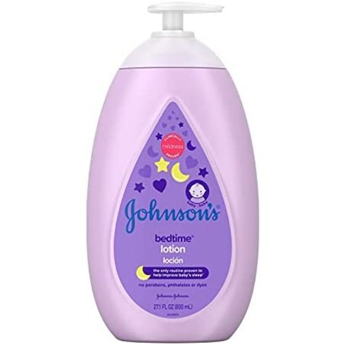 Johnson's Moisturizing Bedtime Baby Body Lotion with Coconut Oil & Relaxing NaturalCalm Aromas to Help Relax Baby, Hypoallergenic, Paraben- & Phthalate-Free Baby Skin Care, 27.1 fl. Oz
