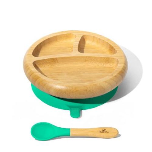 Avanchy Bamboo Baby Plate - Green