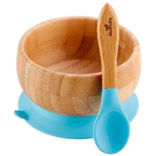 Avanchy Bamboo Stay Put Suction Bowl + Spoon