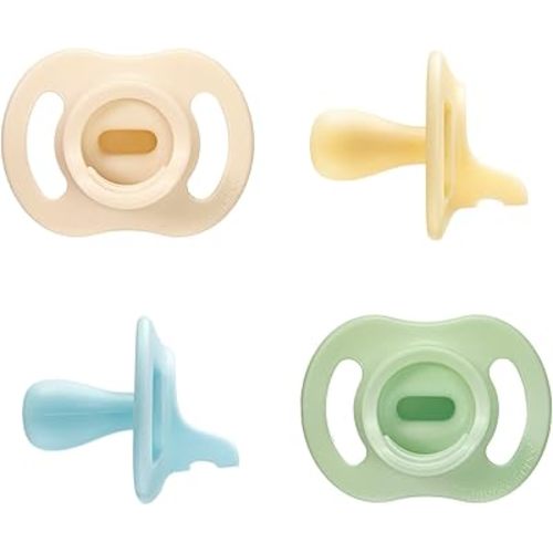Tommee Tippee Ultra-Light StayPut Pacifier, One-Piece Silicone Design, 0-6m, 4 Pack