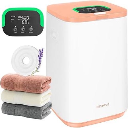 Towel Warmer for Bathroom, 23L Large Hot Towel Warmers Bucket with LED Display, 3 Heating Modes, Up to 24 Hour Delay, Luxury Towel Heater for Oversize Bathrobes Blankets - Orange