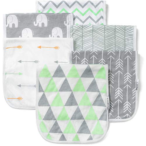 BaeBae Goods Burp Cloths for Baby Boy & Girl - Ultra Absorbent Burping Rags - Anti Shrink Unisex Burpy Clothes - Super Soft Jersey Cotton, Large 21"x10" - Thick for Newborn Cloth Diapers - 6 Pack