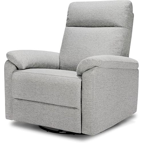 DaVinci Suzy Electronic Swivel Recliner with USB Port in Frost Grey, GREENGUARD Gold & CertiPUR-US® Certified
