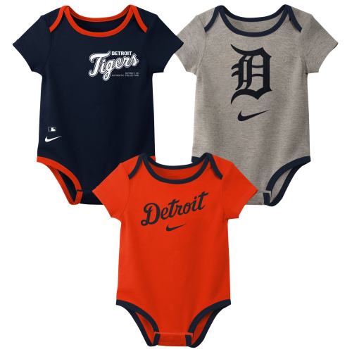 Detroit Tigers Nike Infant Authentic Collection Three-Pack Bodysuit Set
