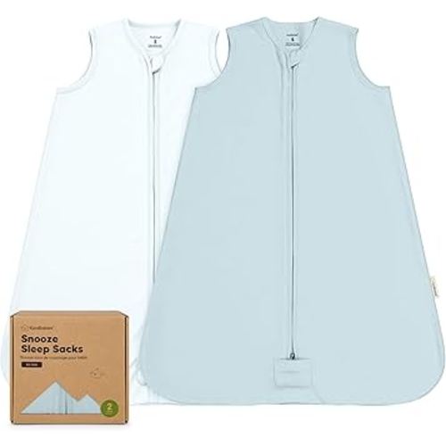 2-Pack Baby Sleep Sacks, Zipper Wearable Blanket - 0.5TOG Organic Cotton, Lightweight,Soft Cozy Infant Sleeping Sack 3-6 months,Easy to Wear Small Newborn Transition Swaddles Sleepsacks(Glacier, S)