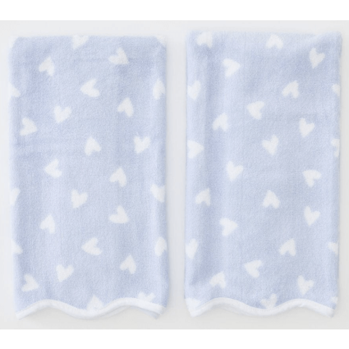 Scallop Patterned Hand Towels (pair) - Blue