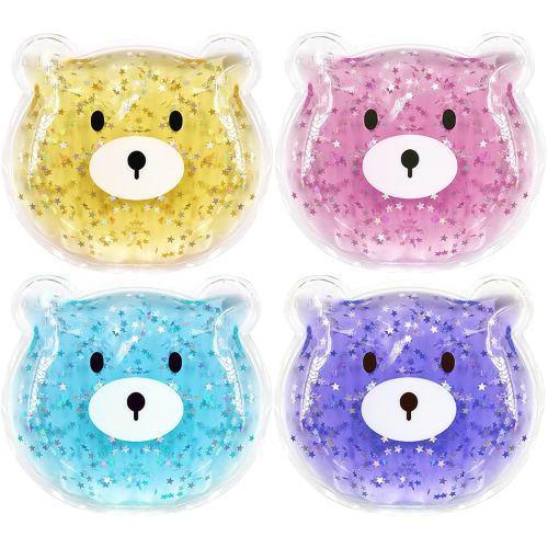 (4 Pcs) Kids Reusable Gel Ice Pack, Boo Boo Ice Pack, Cute Children Gel Ice Pack for Kids Injuries, Kids Cute Lunch ice Pack, Breastfeeding, Wisdom Teeth, Pain Relief, Kids Fever, Headaches