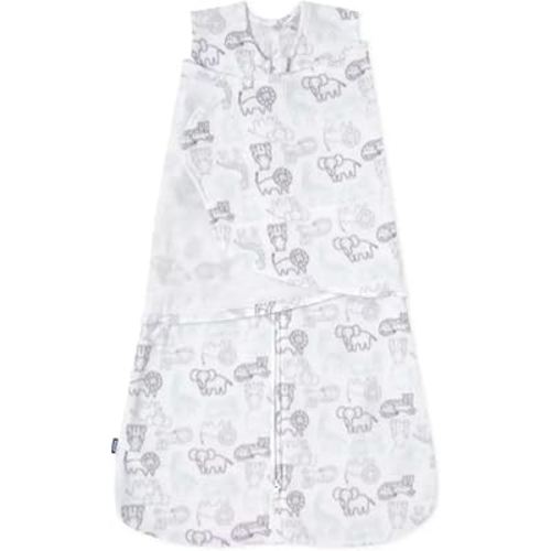 HALO Micro-Fleece Sleepsack Swaddle, 3-Way Adjustable Swaddle Blanket, TOG 3.0, Animal Action, Newborn, 0-3 Months