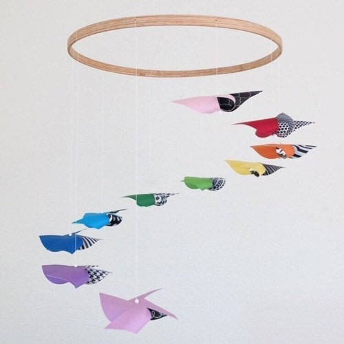 Colorful Handmade Crib Mobile for a Rainbow Baby Nursery