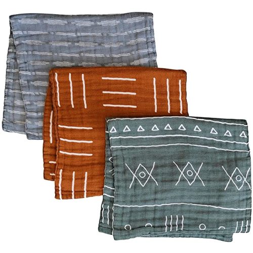 Mebie Baby 3-Pack Burp Clothes (Prints)
