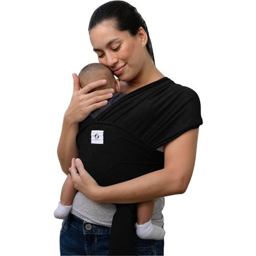 ELDOMA Black Baby Wrap Carrier - Lightweight, Breathable Baby Sling, Hands Free Baby Carrier Sling, Baby Carriers from Newborn to Toddler, (7-35 lbs / 3-15kg)