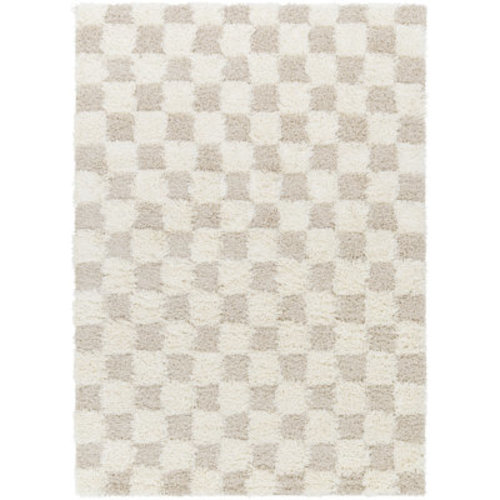 Latitude Run® Atiran Checkered Shag Beige Area Rug | Wayfair