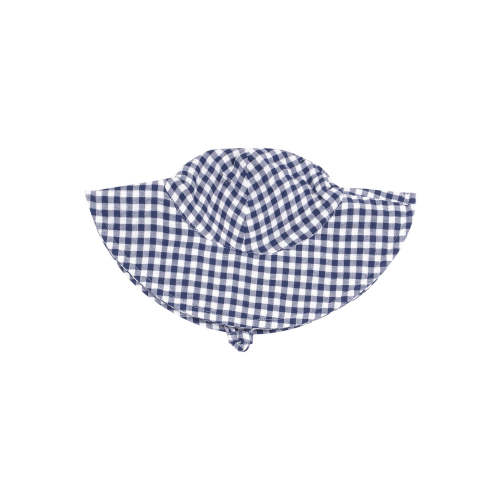 Wide Brim Sunhat, Navy Gingham