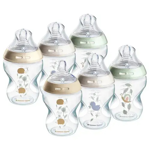 Tommee Tippee Natural Start Anti-Colic Baby Bottle With Slow Flow Teat 260Ml 0M+ 6Pack Assorted | Baby Bunting AU