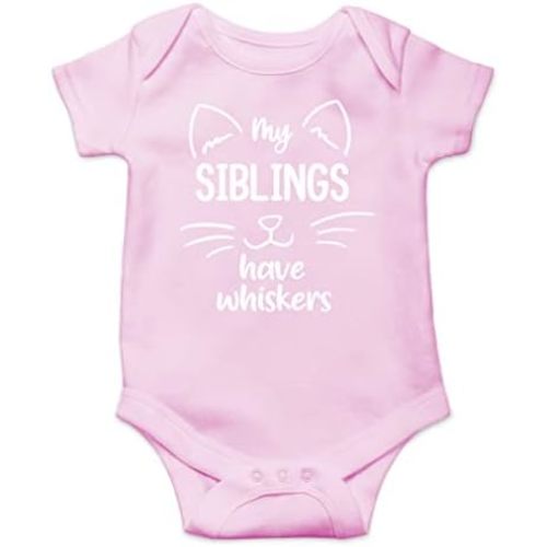 AW Fashions My Siblings Have Whiskers Baby Bodysuit Funny Cute Infant Outfit Romper Clothing Boys Girls