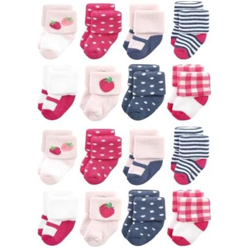 Hudson Baby Unisex Baby Cotton Rich Baby Terry Socks 16-Pack