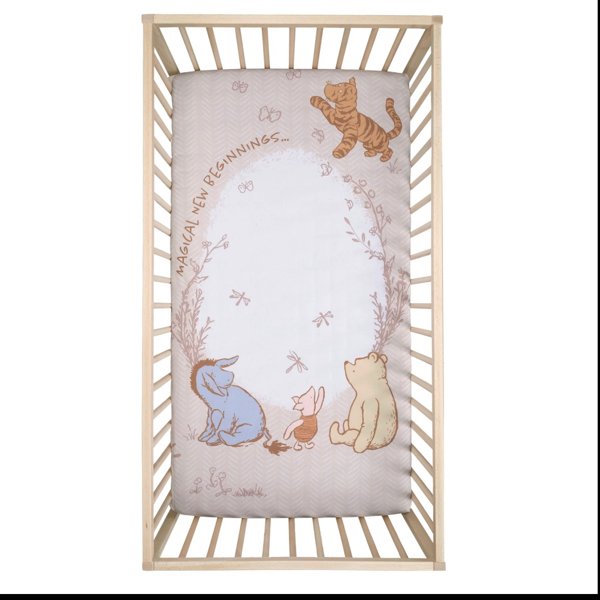 Pooh Bear & Pals Cotton Fitted Crib Sheet
