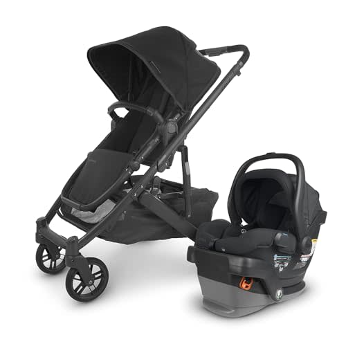 UPPAbaby Travel System, Includes Cruz V2 Stroller + Mesa V2 Car Seat Combo/Toddler Seat, Bumper Bar, Bug Shield, Rain Shield, Car Seat, Base + Robust Infant Insert Included/Jake (Charcoal)