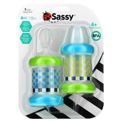 Sassy Baby Food Nurser, 4+ Months, 2 Pack,  4 oz (118 ml) Each