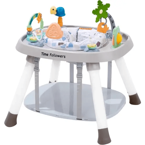Time Followers® 4-in-1 Baby Activity Center | 3 Stage Grow Stationary Standing Toddler Play Table | Tummy Time,Exersaucer, Jumpers & Bouncers | Babies Essential for Baby Ages 6M+