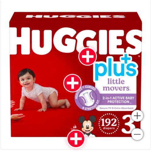 Huggies Plus Diapers Size 3 - 192ct per box