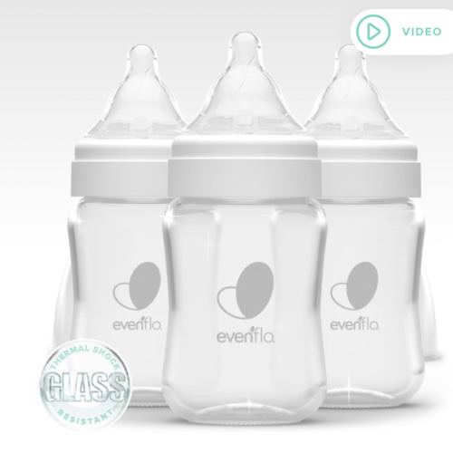 Evenflo Balance + Glass, Wide Neck 6oz 3pk
