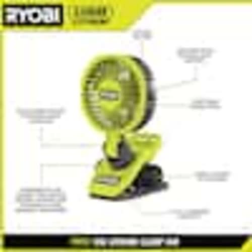 RYOBI USB Lithium Clamp Fan Kit 2-Pack with (2) 2.0 Ah USB Lithium Batteries and Charging Cable FVF51K2SB
