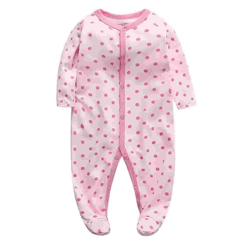 SXIMEE Infant Baby Girls' Sleep and Play Footed Pajamas One-Piece Sleeper Button Romper Jumpsuit Cotton PJs For Newborn