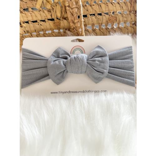 Koala Grey Bamboo Knot Headband, Girls Hair Bows, baby bows, knot bow, baby girl bows, newborn girl gift, baby girl outfit, newborn photo